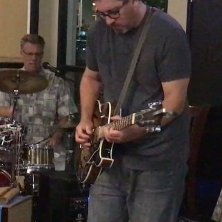 Willy from @wilfaxmusic laying down another tasty solo Saturday night at Tony's @tonypepperonioc #getmyhallpass